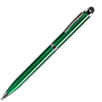 CLICKER TOUCH, ручка шариковая со стилусом для сенсорных экранов, зеленый/хром, металл