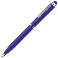CLICKER TOUCH, ручка шариковая со стилусом для сенсорных экранов, синий/хром, металл
