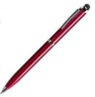 CLICKER TOUCH, ручка шариковая со стилусом для сенсорных экранов, красный/хром, металл