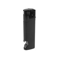 Зажигалка пьезо ISKRA с открывалкой, черная, 8,2х2,5х1,2 см, пластик/тампопечать