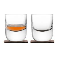 Набор из 2 стаканов Renfrew Whisky с деревянными подставками