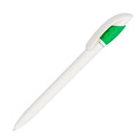 Ручка шариковая GOLF GREEN, белый/зеленый, пластик
