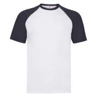 Футболка "Short Sleeve Baseball T", белый с глубоким темно-синим_2XL, 100% х/б, 160 г/м2