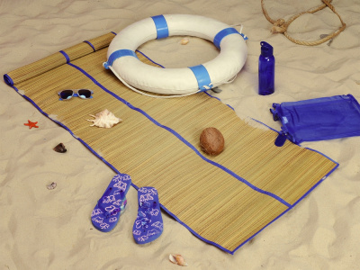 Пляжный набор «Тропики» с брелоком, синий