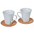 Набор "Натали": две чайные пары, 19,5х19х9см, 200мл, фарфор, бамбук