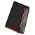 Визитница "New Style" на резинке  (60 визиток) черный с оранжевым; 19,8х12х2 см; нейлон;