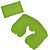 Подушка надувная дорожная в футляре; ярко-зеленый; 43,5х27,5 см; твил; шелкография