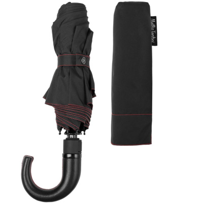 Зонт складной Lui, черный с красным
