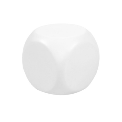Антистресс "Куб-приниматель решений"; белый; 6х6х6 см; вспененный каучук; тампопечать