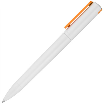 Ручка шариковая Split White Neon, белая с оранжевым