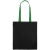 Холщовая сумка BrighTone, черная с зелеными ручками