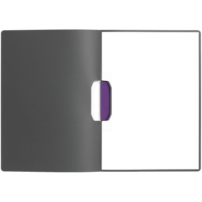 Папка Duraswing Color, серая с фиолетовым клипом